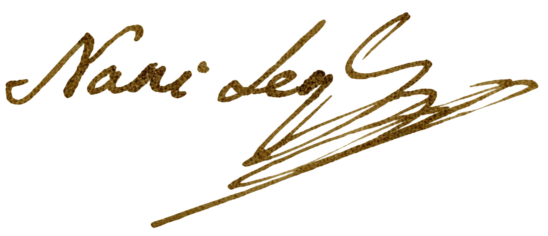 Original signature on the passport of 1806