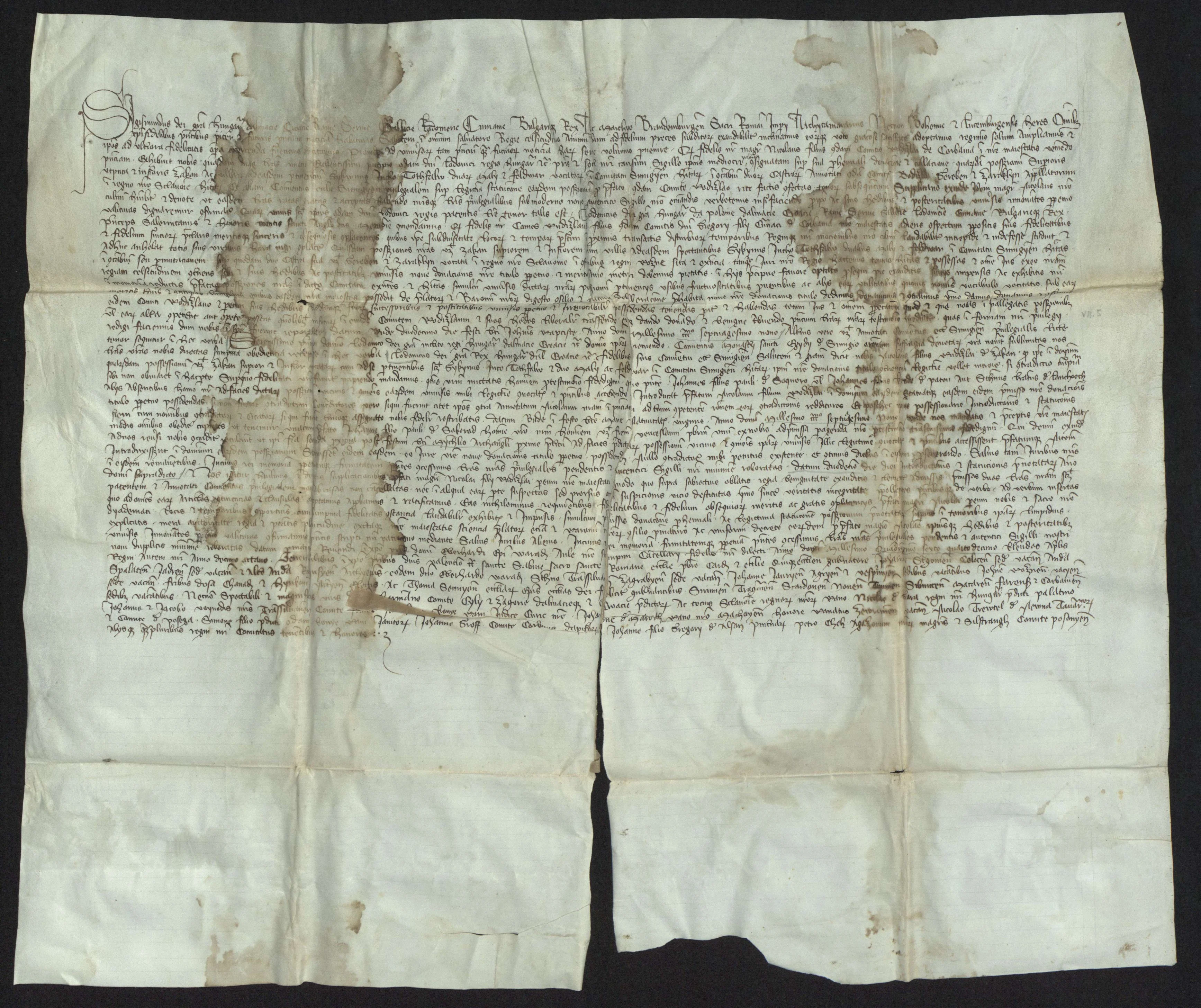 Isprava Ludovika I. od 5. srpnja 1379., sačuvana u prijepisu u ispravi kralja Žigmunda od 19. ožujka 1406., DL 100354