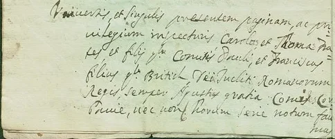 Početak povelje Kurjakovića Bagu iz 1432. u prijepisu iz 1764.