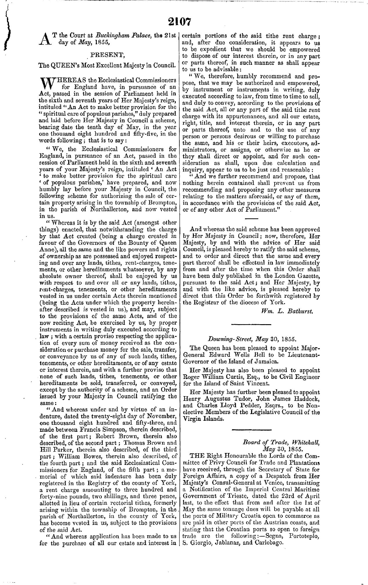 Karlobag in an official British notice