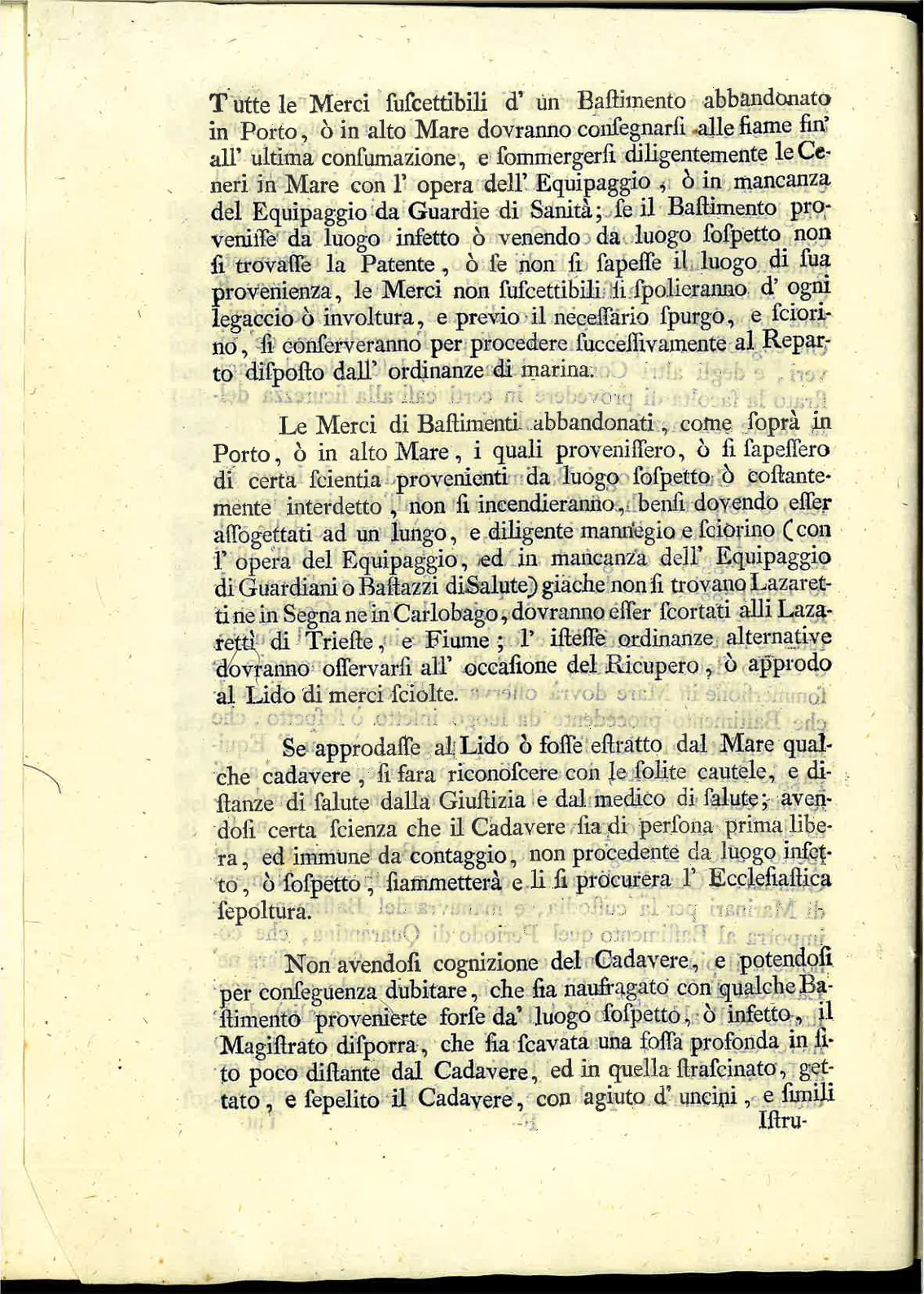 Senj and Karlobag in the provision concerning lazarets