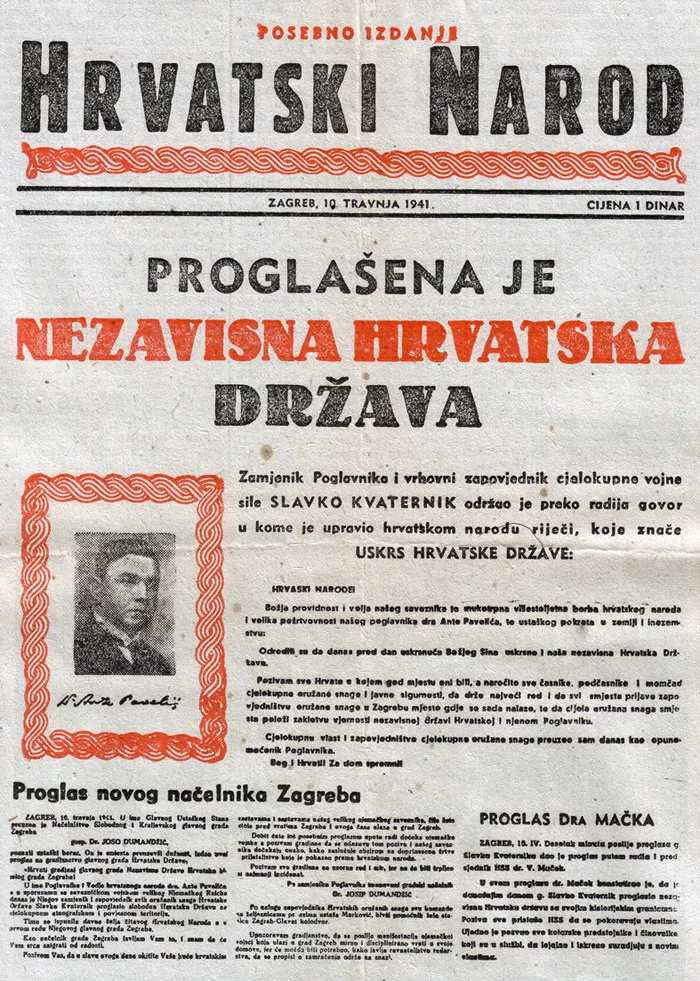 Radio proclamation by Slavko Kvaternik and the collapse in Zagreb